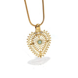2pcs Boho Water Drop Flower Stone Charms Pendant DIY Necklace