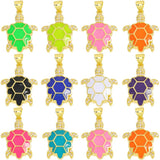 Micro Pave Zircon Enamel Turtle Charms for Jewelry Making