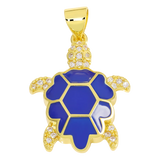 Micro Pave Zircon Enamel Turtle Charms for Jewelry Making