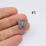 5pcs 15mm Stainless Steel Butterfly Charms Pendant DIY Jewelry 2 Colors
