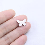 5pcs 15mm Stainless Steel Butterfly Charms Pendant DIY Jewelry 2 Colors