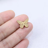 5pcs 15mm Stainless Steel Butterfly Charms Pendant DIY Jewelry 2 Colors