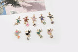 10pcs Circus Elephant Bear on ball Enamel Charm Alloy Pendant DIY Accessories