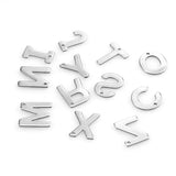 100pcs Mix 26 Alphabet Heart Stainless Steel Pendant DIY Necklace Bracelet