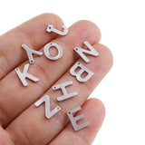 100pcs Mix 26 Alphabet Heart Stainless Steel Pendant DIY Necklace Bracelet
