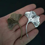 15PCS Antique Bronze Ginkgo Leaf Charms Pendant Finding Bracelet Anklet 46*28MM