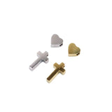 5pcs Stainless Steel High Mirror Big Hole Heart Cross Charms Pendant DIY