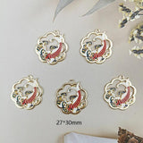 10pcs Fish Enamel Charms Bracelet DIY Goldfish Pendants