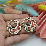 10pcs Fish Enamel Charms Bracelet DIY Goldfish Pendants