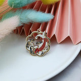 10pcs Fish Enamel Charms Bracelet DIY Goldfish Pendants