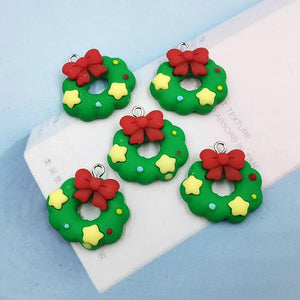 10Pcs Resin Star Leaf Bowknot Charms Earring Keychain Pendant C1090