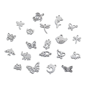 20Pcs Stainless Steel Animal Insect Charms For Jewelry Making