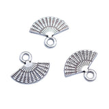 40pcs Antique Silver Fan Charms Pendant DIY Jewelry Making Findings