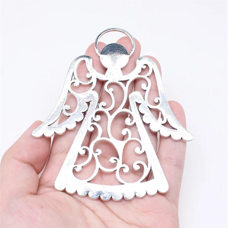 1pcs Antique Silver Oversized Angel Charms For Jewelry Making