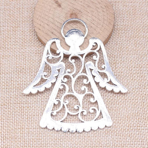 1pcs Antique Silver Oversized Angel Charms For Jewelry Making