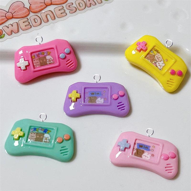 10pcs Game Console Charms Resin Cartoon Animals Rabbit Bear Pendant