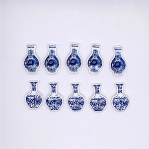 10pcs Vintage Porcelain Charms Chinese Style Earring Bracelet Keychain Pendants