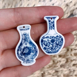 10pcs Vintage Porcelain Charms Chinese Style Earring Bracelet Keychain Pendants