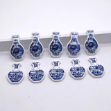 10pcs Vintage Porcelain Charms Chinese Style Earring Bracelet Keychain Pendants