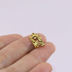 10pcs Stainless Steel Leaves Charms Pendant Unfading 2 Colors