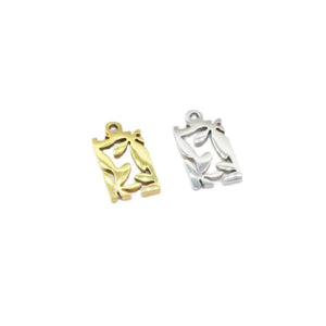 10pcs Stainless Steel Leaves Charms Pendant Unfading 2 Colors