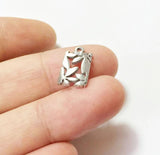 10pcs Stainless Steel Leaves Charms Pendant Unfading 2 Colors