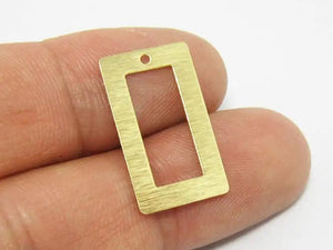 50pcs Brass rectangle pendant 22x13mm for earrings - R812
