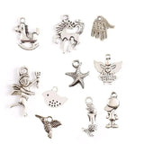 100 Pcs Tibetan Silver Mixed Styles Charm Pendants DIY Jewelry