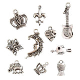 100 Pcs Tibetan Silver Mixed Styles Charm Pendants DIY Jewelry
