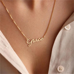 Custom Letter Necklace for Women - Stainless Steel Name Pendant
