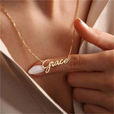 Custom Letter Necklace for Women - Stainless Steel Name Pendant