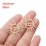 10-20pcs Raw Brass Sun Eye Charms Pendant DIY Jewelry Findings Making