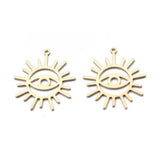 10-20pcs Raw Brass Sun Eye Charms Pendant DIY Jewelry Findings Making
