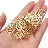 10-20pcs Raw Brass Sun Eye Charms Pendant DIY Jewelry Findings Making