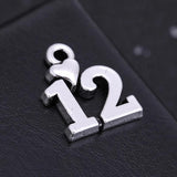Love Number 10 11 12 13 with Heart Charm Pendants