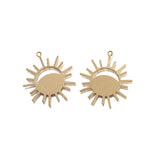 10pcs Raw Brass Sun Flower Pendant DIY Earring Geometric Accessories