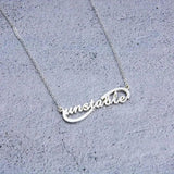 Personalized Infinity Name Necklace Stainless Steel Rose Letter Necklaces