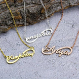 Personalized Infinity Name Necklace Stainless Steel Rose Letter Necklaces