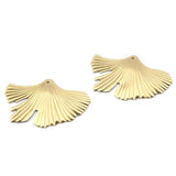 10pcs Raw Brass Ginkgo Leaf Charms Pendant For Jewelry Making