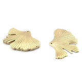 10pcs Raw Brass Ginkgo Leaf Charms Pendant For Jewelry Making