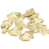 10pcs Raw Brass Ginkgo Leaf Charms Pendant For Jewelry Making