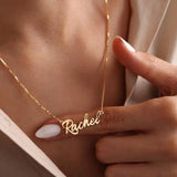 Custom Name Necklace on Stainless Steel Box Chain