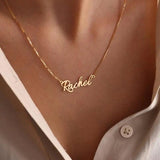 Custom Name Necklace on Stainless Steel Box Chain