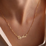 Custom Name Necklace on Stainless Steel Box Chain