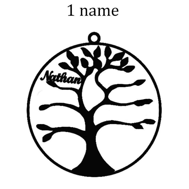 Personalized Tree of Life Names Necklace Stainless Steel for Family Member