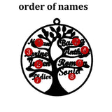 Personalized Tree of Life Names Necklace Stainless Steel for Family Member