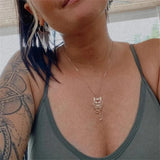 Personalized Dog Mama Bear Necklace Geometric Jewelry