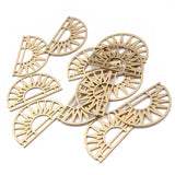 6pcs Raw Brass Sun Charms Pendant for DIY Jewelry Making