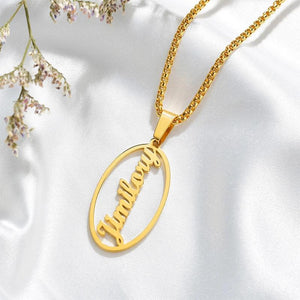 Sifisrri Moon Star Necklace Stainless Steel Name Pendant