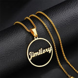 Sifisrri Moon Star Necklace Stainless Steel Name Pendant